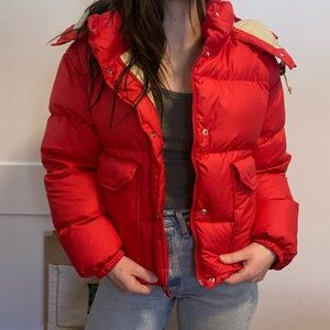 The North Face 1971 Sierra Cropped Red Puffer Jacket